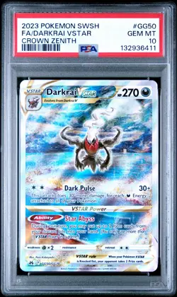 Darkrai VSTAR GG50/GG70 PSA 10 - 2023 Pokemon Crown Zenith Galarian Gallery - Image 1