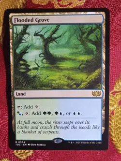 Flooded Grove Tarkir Dragonstorm COMMANDER Magic The Gathering MTG rare land - Image 1