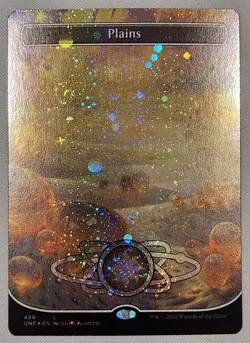 MTG Magic [x1] Plains [x1] PLANETARY GALAXY FOIL Unfinity 486 M/NM - Image 1