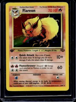 1999 Pokemon Jungle 1st Edition Flareon #3/64 - Image 1