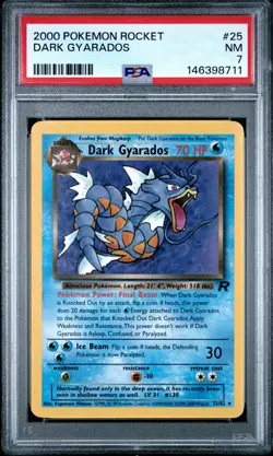 2000 POKEMON ROCKET #25 DARK GYARADOS PSA 7 - Image 1
