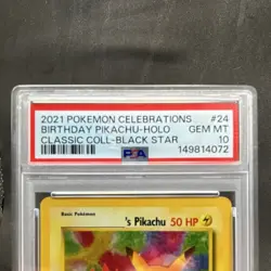 Pokemon Birthday Pikachu Celebrations Holo Black Star Promo PSA 10 24/53 - Image 3