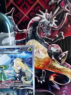 Pokemon TCG Cynthia's Roserade 184/182 Destined Rivals Illustration Rare - Image 3