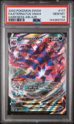 2020 POKEMON SWORD & SHIELD DARKNESS ABLAZE #117 FULL ART/ETERNATUS VMAX PSA 10 - Image 1