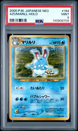 2000 Pokemon Azumarill Neo Holo (Japanese) PSA 9 - Image 1