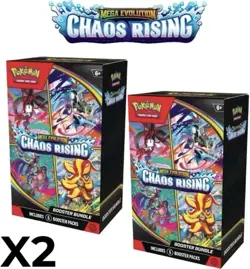 2X Pokemon TCG: Mega Evolution Chaos Rising Booster Bundle PRESALE - Image 1