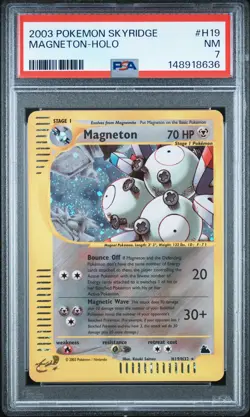 2003 POKEMON SKYRIDGE #H19 MAGNETON-HOLO PSA 7 - Image 1