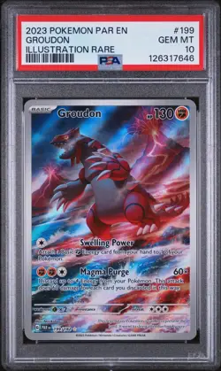 2023 POKEMON GROUDON ILLUSTRATION RARE PARADOX RIFT #199 PSA 10 - Image 1