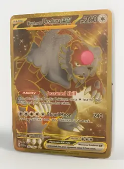 Pokemon TCG Bloodmoon Ursaluna EX Gold Holo Secret Rare - Image 1
