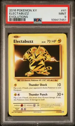 2016 POKEMON XY EVOLUTIONS #41 ELECTABUZZ PSA 9 - Image 1