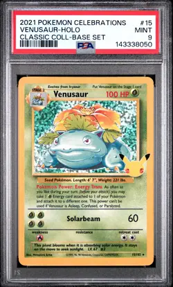2021 POKEMON CELEBRATIONS CLASSIC COLLECTION #15 VENUSAUR-HOLO PSA 9 - Image 1