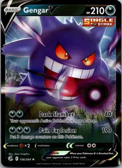 Gengar V 156/264 - SWSH08: Fusion Strike Pokemon TCG NM - Image 1