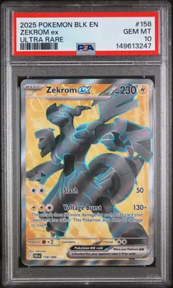 Pokemon 2025 Zekrom ex 158/086 Ultra Rare Black Bolt GEM MINT PSA 10 - Image 1