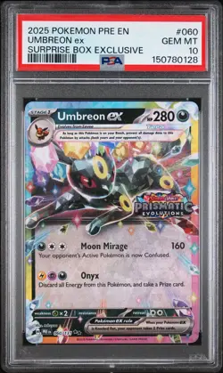 2025 POKEMON PRE EN-PRISMATIC EVOLUTIONS #060 UMBREON EX PSA 10 - Image 1