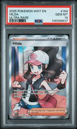 2025 POKEMON WHT EN-WHITE FLARE ULTRA RARE #164 HILDA PSA 10 - Image 1