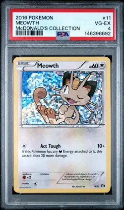 2016 POKEMON MCDONALD'S COLLECTION #11 MEOWTH PSA 4 - Image 1