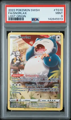 2022 POKEMON SWORD & SHIELD LOST ORIGIN #TG10 FULL ART/SNORLAX PSA 9 - Image 1