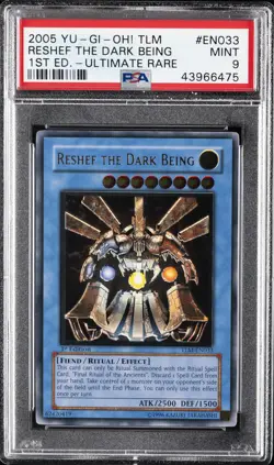 2005 YU-GI-OH! TLM-THE LOST MILLENNIUM #EN033 RESHEF THE DARK BEING PSA 9 - Image 1