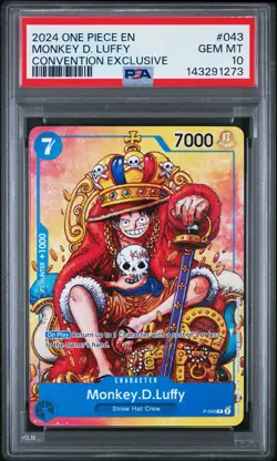 2024 ONE PIECE PROMOS CONVENTION EXCLUSIVE #043 MONKEY D. LUFFY PSA 10 - Image 1
