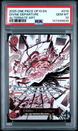 2025 ONE PIECE DIVINE DEPARTURE ALTERNATE ART OP10-ROYAL BLOOD #019 PSA 10 - Image 1