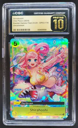 2024 ONE PIECE SHIRAHOSHI BANDAI GAMES FEST OP03-116 CGC 10 PRISTINE RC7 - Image 1