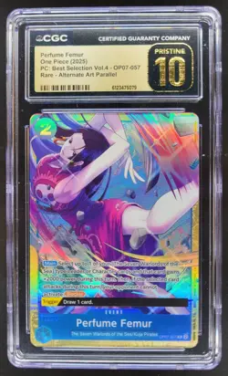 2025 ONE PIECE PERFUME FEMUR RARE ALT ART OP07-057 CGC 10 PRISTINE RC7 - Image 1