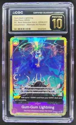 2025 ONE PIECE GUM-GUM LIGHTNING ALT ART OP09-077 CGC 10 PRISTINE RC7 - Image 1