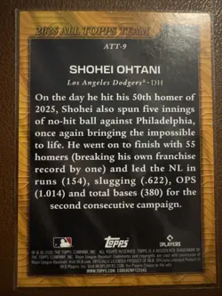 2026 Topps Series 1 - 2025 All Topps Team Shohei Ohtani #ATT-9 - Image 2
