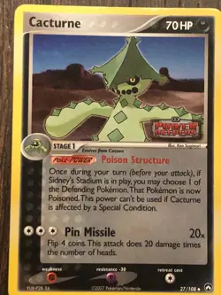 Cacturne (27/108) Lot - 1x Ex Power Keepers Holo & 1x Non-Holo - LP - Image 2