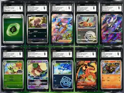 CGC 9 MINT 10x Card Lot Chinese Full Art Charizard Eevee Shiny Holo Pokemon B1 - Image 1