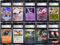 CGC 9 MINT 10x Card Lot Chinese Full Art Jolteon Mew Mewtwo Shiny Holo Pokemon C - Image 1