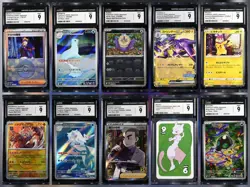 CGC 9 MINT 10x Card Lot Japanese Full Art Pikachu Master Ball Holo Pokemon TCG A - Image 1