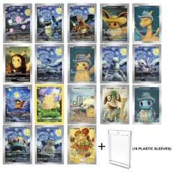 Pokemon Van Gogh Art Collection Set of 18 Cards + Plastic Sleeves Gift - Image 1