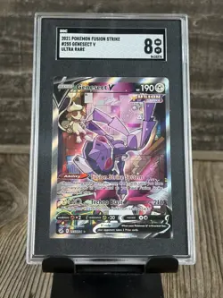 Pokemon 2021 Genesect V Alt Art Fusion Strike 255/264 Trading Card SGC 8 - Image 1