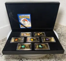 Pokemon Cards and 7pc. Collectible Gold-Plated Bars - Guaranteed Vintage Cards! - Image 1