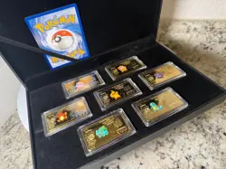 Pokemon Cards and 7pc. Collectible Gold-Plated Bars - Guaranteed Vintage Cards! - Image 2