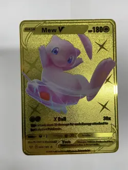 Mew V HP180 Gold Metal Pokemon Card-Collectible Gift Display！COOL - Image 3
