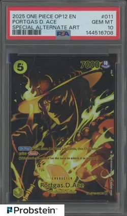 2025 One Piece OP12 En #011 Portgas D. Ace Special Alternate Art PSA 10 GEM MINT - Image 1