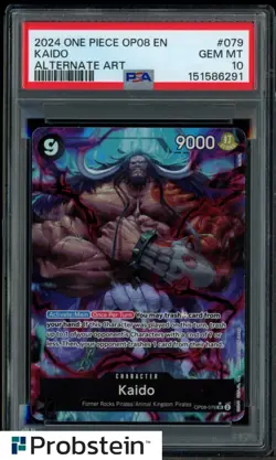 2024 One Piece OP08 EN Alternate Art #079 Kaido PSA 10 GEM MINT - Image 1