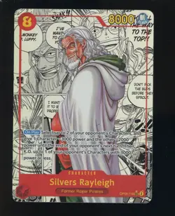 One Piece English OP08-118 Silvers Rayleigh Manga Alternate Art - Image 1