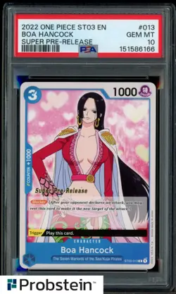 2022 One Piece ST03 EN Super Pre-Release #013 Boa Hancock PSA 10 GEM MINT - Image 1