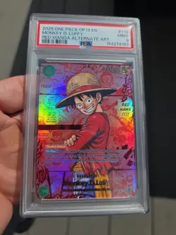 PSA 9 Monkey D. Luffy 2025 ONE PIECE CARRYING ON HIS WILL RED MANGA ALT ART #118 - Image 1