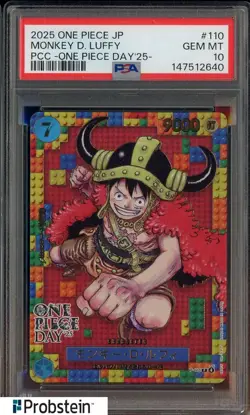 2025 One Piece JPN PCC One Piece Day '25 #110 Monkey D. Luffy PSA 10 GEM MINT - Image 1