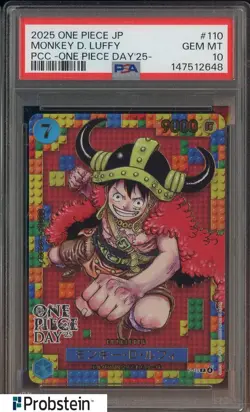 2025 One Piece JPN PCC One Piece Day '25 #110 Monkey D. Luffy PSA 10 GEM MINT - Image 1