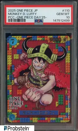 2025 One Piece JPN PCC One Piece Day '25 #110 Monkey D. Luffy PSA 10 GEM MINT - Image 1