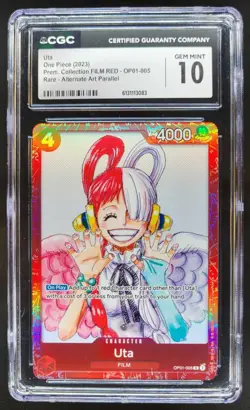 2023 ONE PIECE UTA RARE ALTERNATE ART FILM RED OP01-005 CGC 10 PT - Image 1