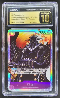 2022 ONE PIECE KING SUPER RARE SUPER PRE-RELEASE ST04-004 CGC 10 PRISTINE RC7 - Image 1