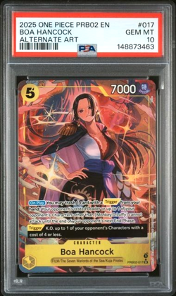 2025 ONE PIECE PRB02-PREMIUM BOOSTER VOL.2 BOA HANCOCK ALTERNATE ART PSA 10 - Image 1