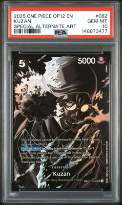 2025 ONE PIECE OP12-LEGACY OF THE MASTER KUZAN SPECIAL ALTERNATE ART PSA 10 - Image 1