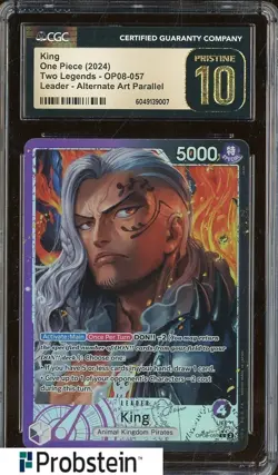 2024 ONE PIECE KING 0P08-057 ALT ART TWO LEGENDS LEADER CGC PRISTINE 10 - Image 1